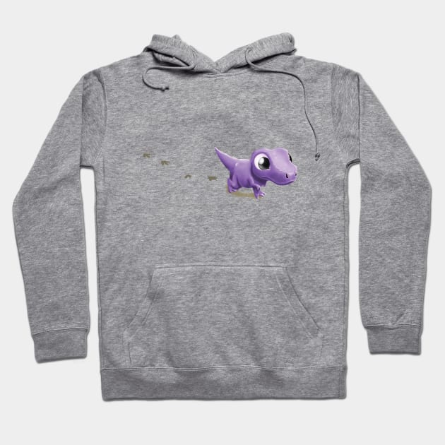 Little Dinosaur and Tracks Hoodie by ThinkingSimple